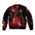 Tokelau Sleeve Zip Bomber Jacket Tokelauan Tatau With Badge Red LT14 Unisex Red - Polynesian Pride