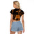 Tokelau Raglan Cropped T Shirt Tokelauan Tatau With Badge Gold LT14 - Polynesian Pride
