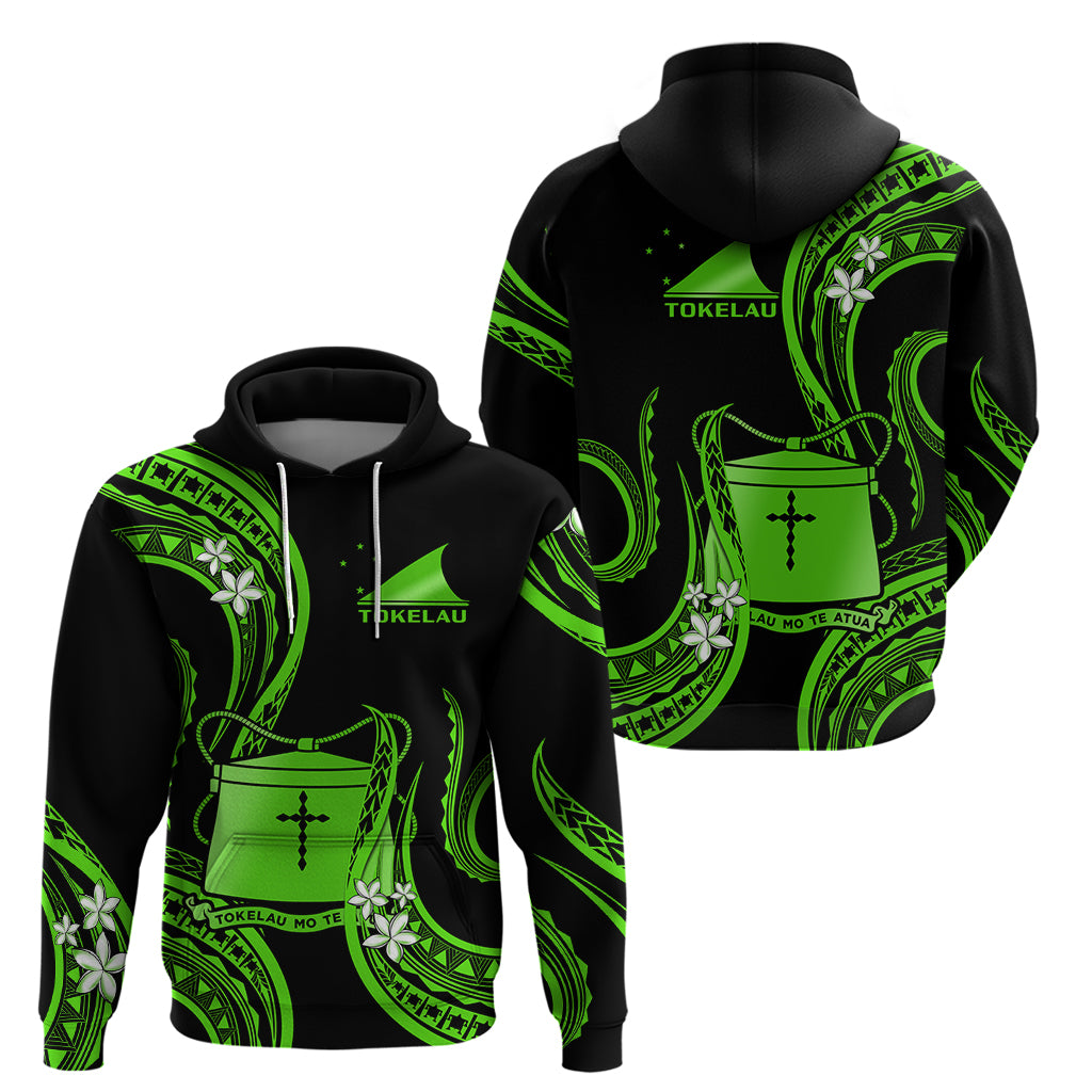 Tokelau Hoodie Tokelauan Tatau With Badge Green LT14 Green - Polynesian Pride