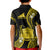 Tokelau Kid Polo Shirt Tokelauan Tatau With Badge Yellow LT14 - Polynesian Pride