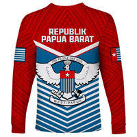 West Papua Long Sleeve Shirt Coat Of Arms And Morning Star Flag LT14 - Polynesian Pride