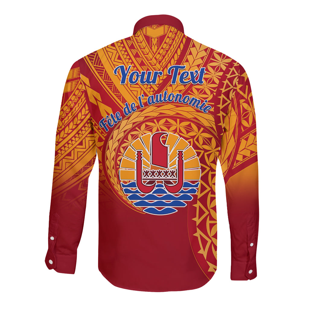 (Custom Personalised) French Polynesia Long Sleeve Button Shirt Happy Internal Autonomy Day LT14 - Polynesian Pride