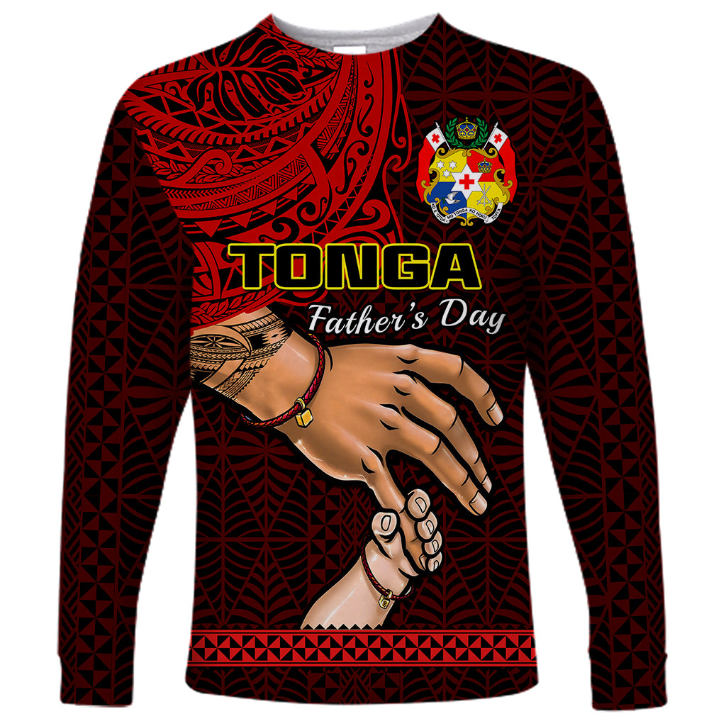 Tonga Fathers Day Long Sleeve Shirt Black Tongan Ngatu I Love You Dad LT14 Unisex Black - Polynesian Pride