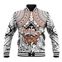 Fiji Tanoa Baseball Jacket Kava Bowl Fijian Tapa Brown Pattern LT14 Unisex White - Polynesian Pride