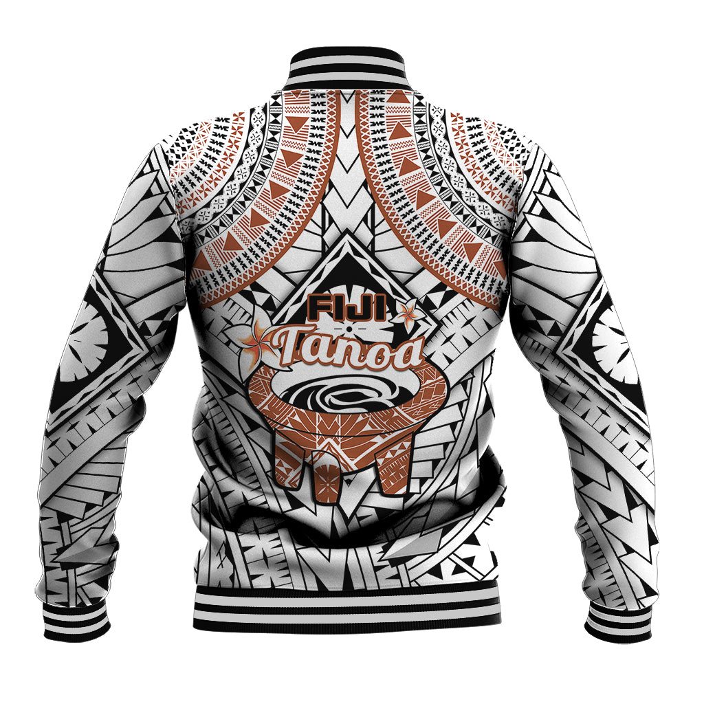 Fiji Tanoa Baseball Jacket Kava Bowl Fijian Tapa Brown Pattern LT14 - Polynesian Pride