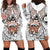 Fiji Tanoa Hoodie Dress Kava Bowl Fijian Tapa Brown Pattern LT14 White - Polynesian Pride