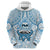 Fiji Tanoa Hoodie Kava Bowl Fijian Tapa Blue Pattern LT14 Zip Hoodie Blue - Polynesian Pride