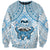 Fiji Tanoa Sweatshirt Kava Bowl Fijian Tapa Blue Pattern LT14 Unisex Blue - Polynesian Pride