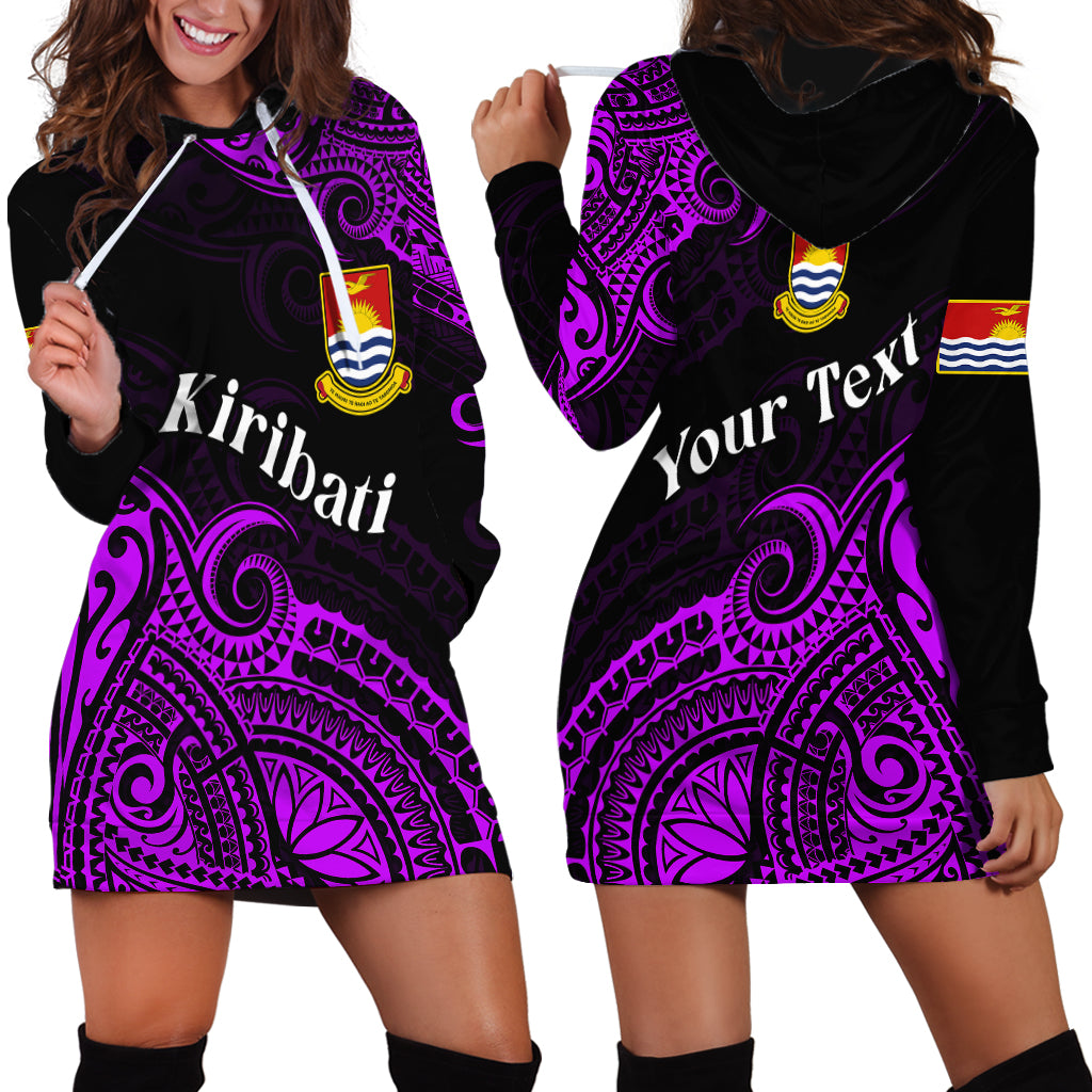 (Custom Personalised) Ribaberiki Kiribati Coat Of Arms Mix Purple Polynesian Hoodie Dress LT14 Purple - Polynesian Pride