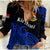 (Custom Personalised) Ribaberiki Kiribati Coat Of Arms Mix Blue Polynesian Women Casual Shirt LT14 Female Blue - Polynesian Pride