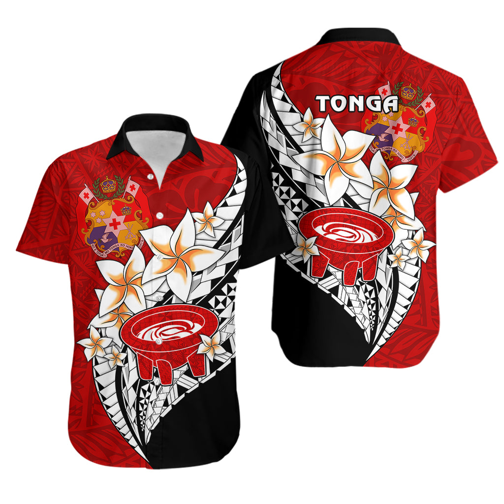 Tonga Kava Bowl Hawaiian Shirt Tongan Kupesi Ngatu Pattern Black LT14 Red - Polynesian Pride