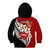 Tonga Kava Bowl Kid Hoodie Tongan Kupesi Ngatu Pattern Black LT14 Zip Hoodie Red - Polynesian Pride