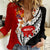 Tonga Kava Bowl Women Casual Shirt Tongan Kupesi Ngatu Pattern Black LT14 Female Red - Polynesian Pride