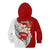 Tonga Kava Bowl Kid Hoodie Tongan Kupesi Ngatu Pattern White LT14 Zip Hoodie Red - Polynesian Pride