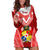 Tonga Heilala Flowers Hoodie Dress Tongan Ngatu White Special Verison LT14 - Polynesian Pride