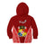 Tonga Heilala Flowers Kid Hoodie Tongan Ngatu White Special Verison LT14 Zip Hoodie Red - Polynesian Pride