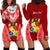 (Custom Personalised) Tonga Heilala Flowers Hoodie Dress Tongan Ngatu White Special Verison LT14 Red - Polynesian Pride