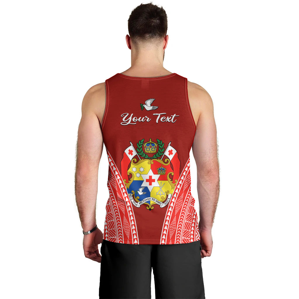 (Custom Personalised) Tonga Heilala Flowers Men Tank Top Tongan Ngatu White Special Verison LT14 - Polynesian Pride