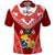 Custom Tonga Heilala Flowers Polo Shirt Tongan Ngatu White Special Verison LT14 Red - Polynesian Pride