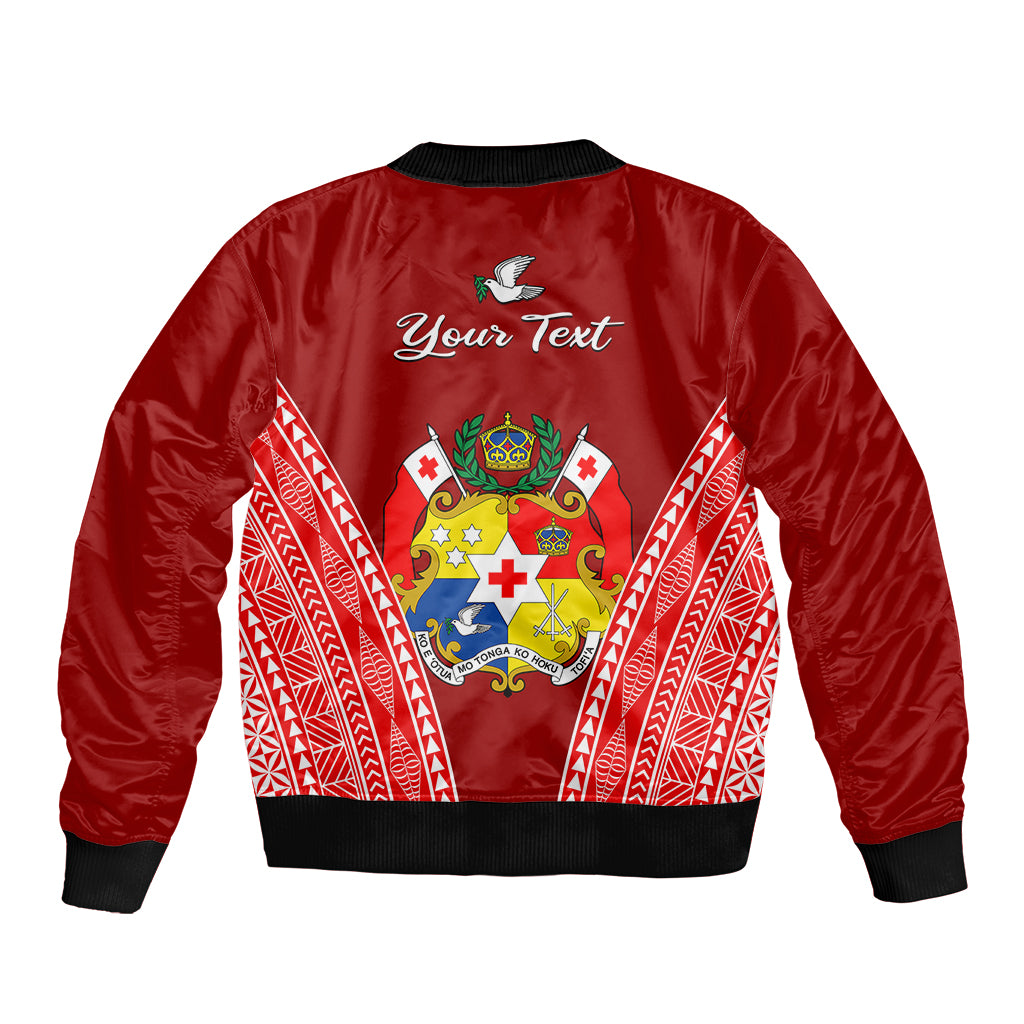 (Custom Personalised) Tonga Heilala Flowers Sleeve Zip Bomber Jacket Tongan Ngatu White Special Verison LT14 - Polynesian Pride