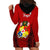 Tonga Heilala Flowers Hoodie Dress Tongan Ngatu Black Special Verison LT14 - Polynesian Pride