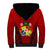 Tonga Heilala Flowers Sherpa Hoodie Tongan Ngatu Black Special Verison LT14 - Polynesian Pride