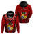 Custom Tonga Heilala Flowers Hoodie Tongan Ngatu Black Special Verison LT14 Pullover Hoodie Red - Polynesian Pride