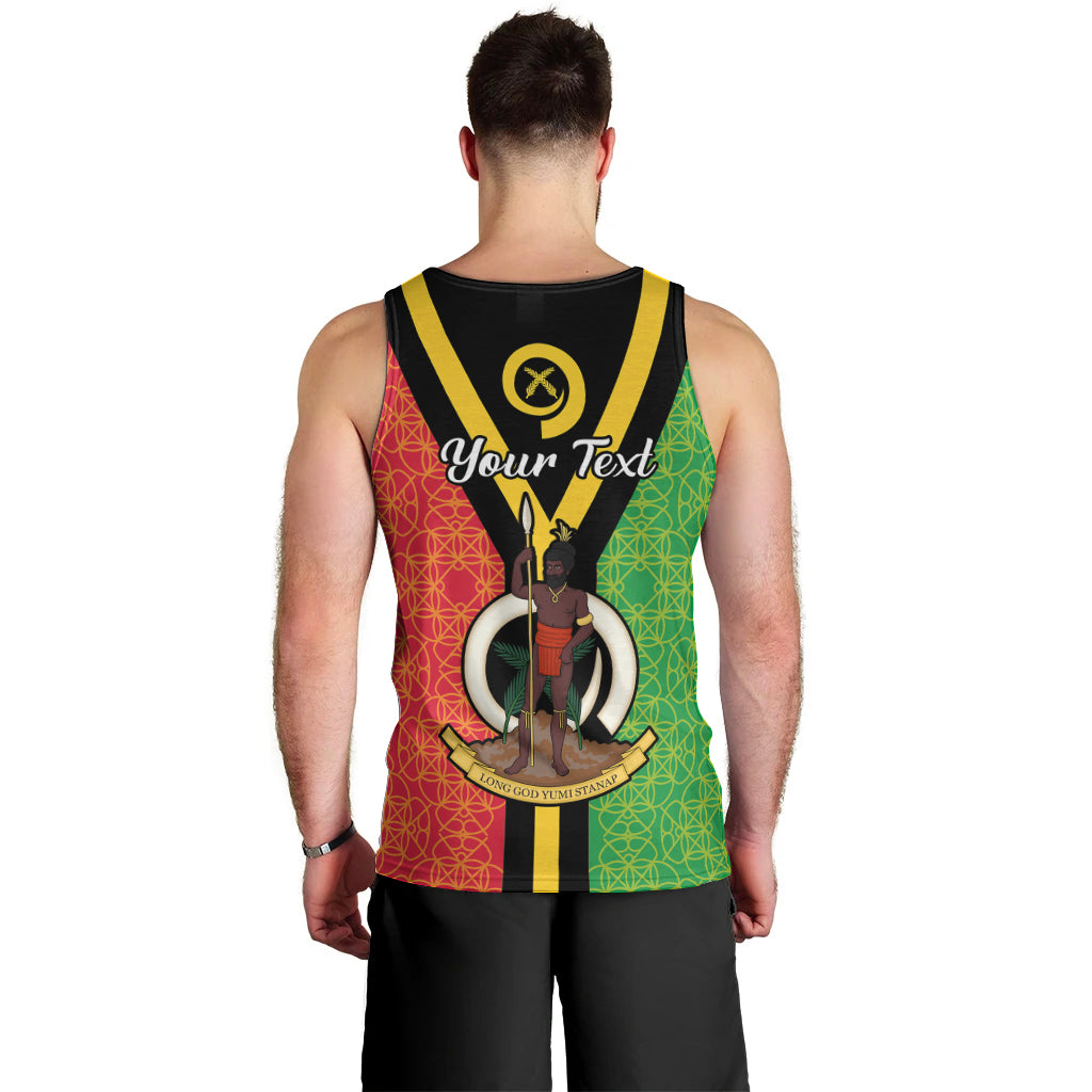 (Custom Personalised) Vanuatu Men Tank Top Kava Bowl Mix Sand Drawing Flag Style LT14 - Polynesian Pride