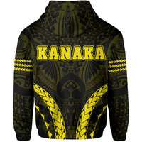 Polynesian Kakau Kanaka Map Hawaii Zip Hoodie Sport Style Version 2.0 Yellow - Polynesian Pride
