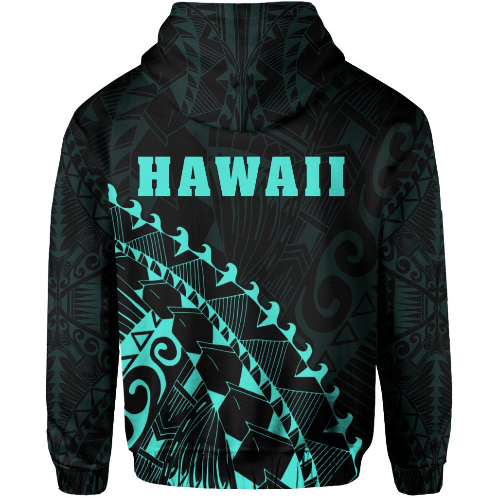 Kanaka Map Hoodie (Turqoise) Turtle Style - Polynesian Pride
