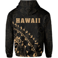 Kanaka Map Zipper Hoodie (Gold) Turtle Style - Polynesian Pride