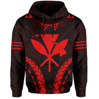 Polynesian Kakau Kanaka Map Hawaii Hoodie Sport Style Version 2.0 Red - Polynesian Pride