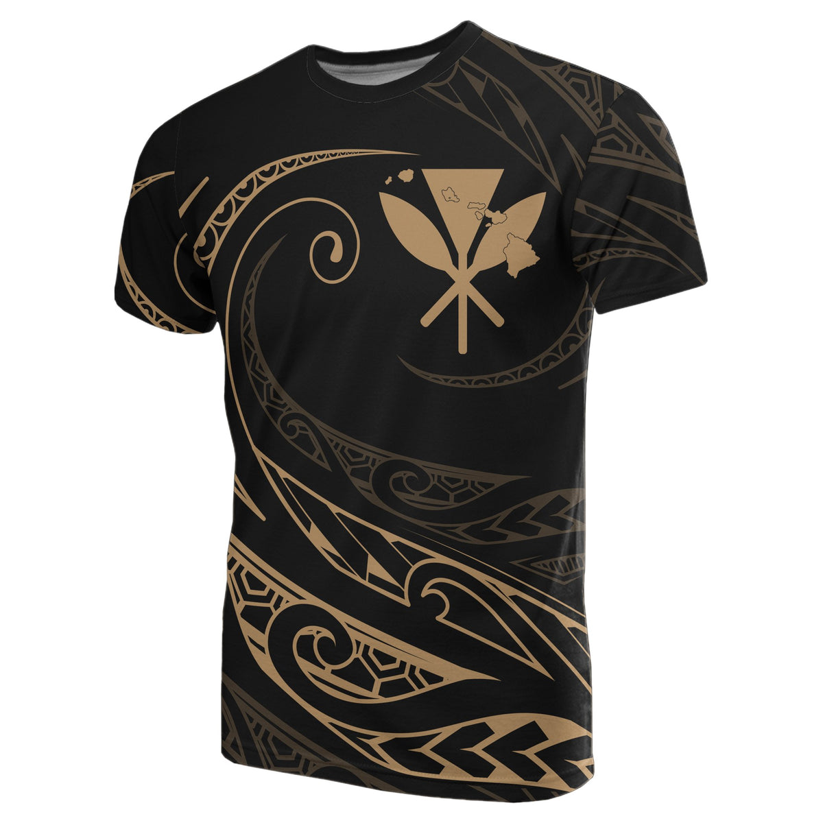 Kanaka T Shirt Frida Style Gold - Polynesian Pride