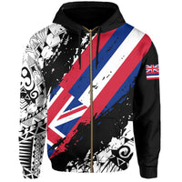 Hawaii Flag Polynesian Zipper Hoodie Nora Style - Polynesian Pride