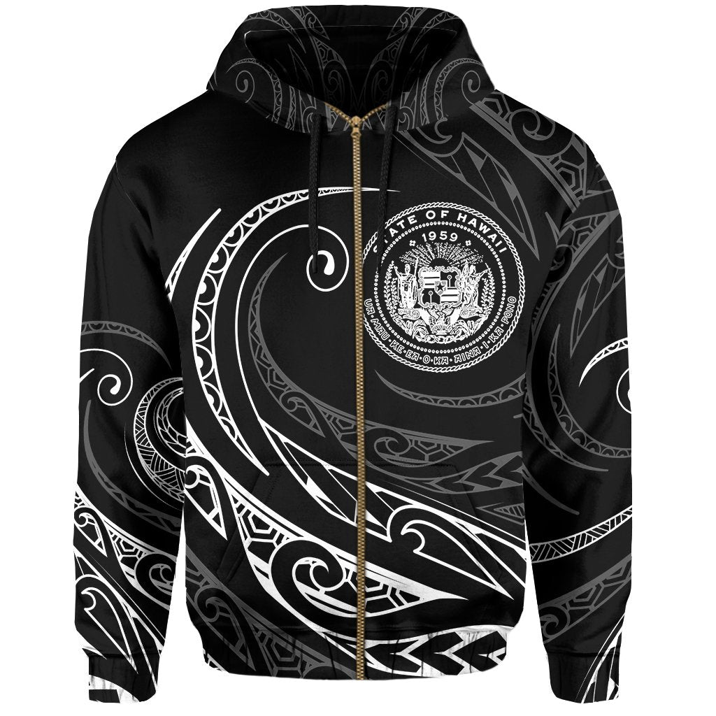 Hawaii Coat of Arms Zipper Hoodie Frida Style - Polynesian Pride