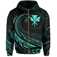 Kanaka Zipper Hoodie Frida Style Turquoise - Polynesian Pride