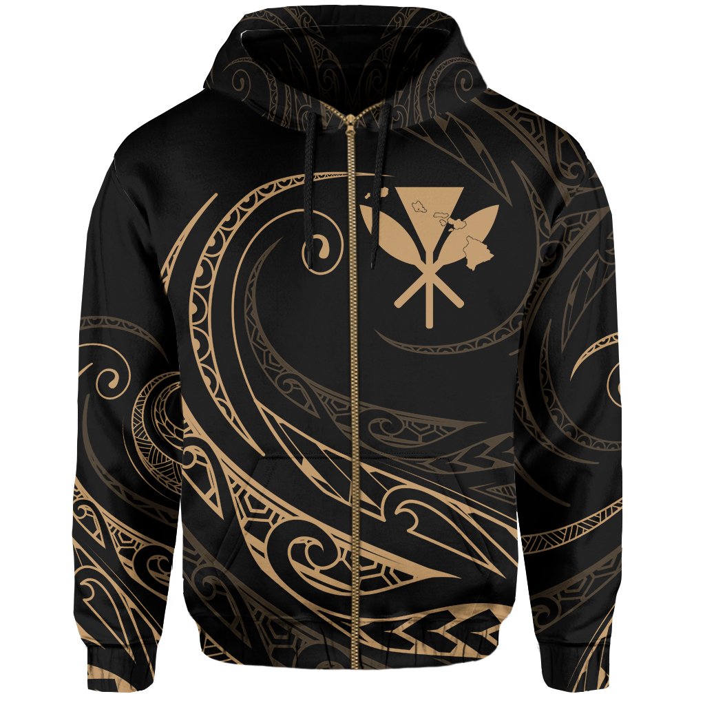 Kanaka Zipper Hoodie Frida Style Gold - Polynesian Pride