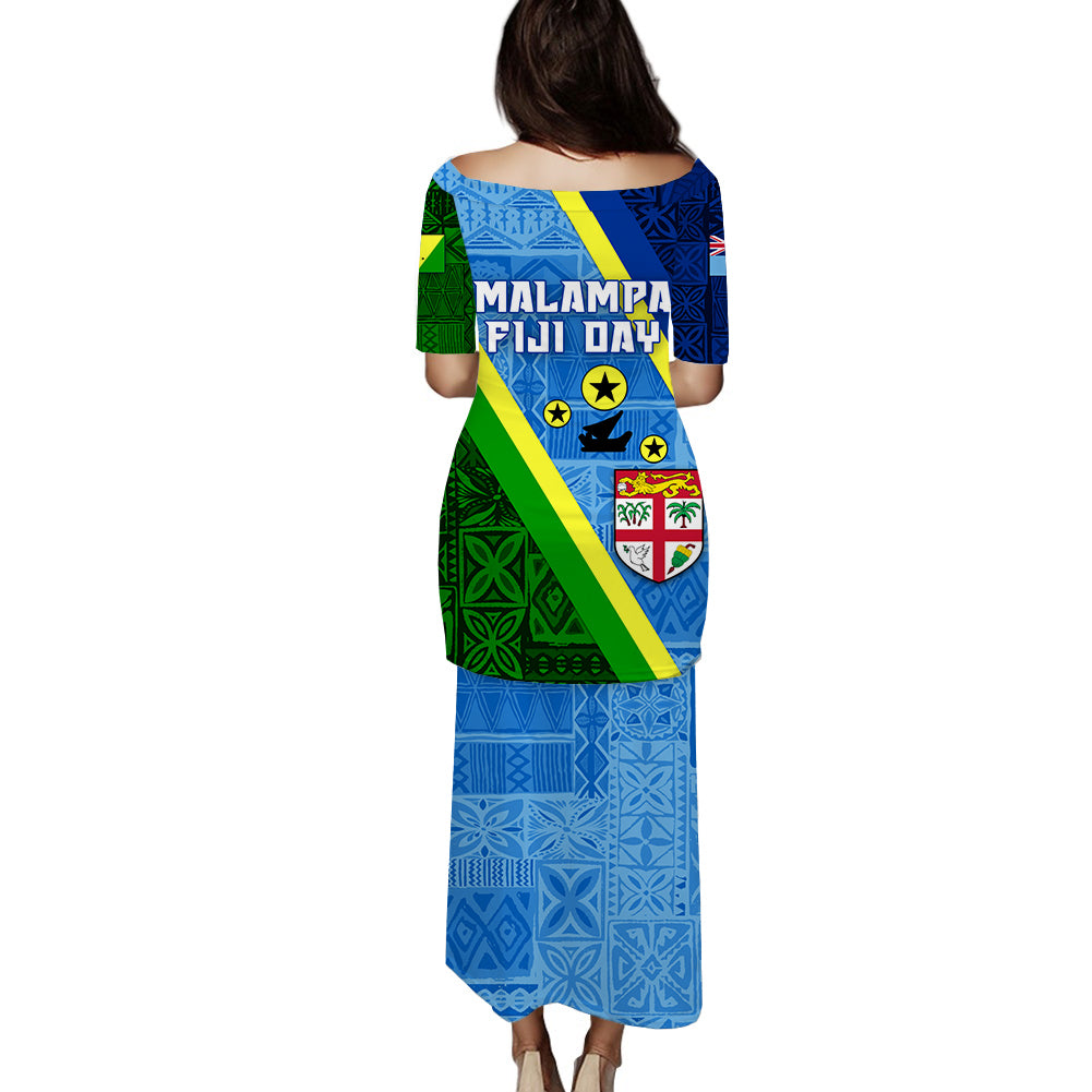 Vanuatu Malampa Fiji Day Puletasi Dress - Combine Flag Design LT4 - Polynesian Pride