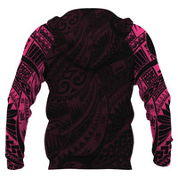 Manaia Maori Tattoo Style All Over Hoodie Pink - Polynesian Pride