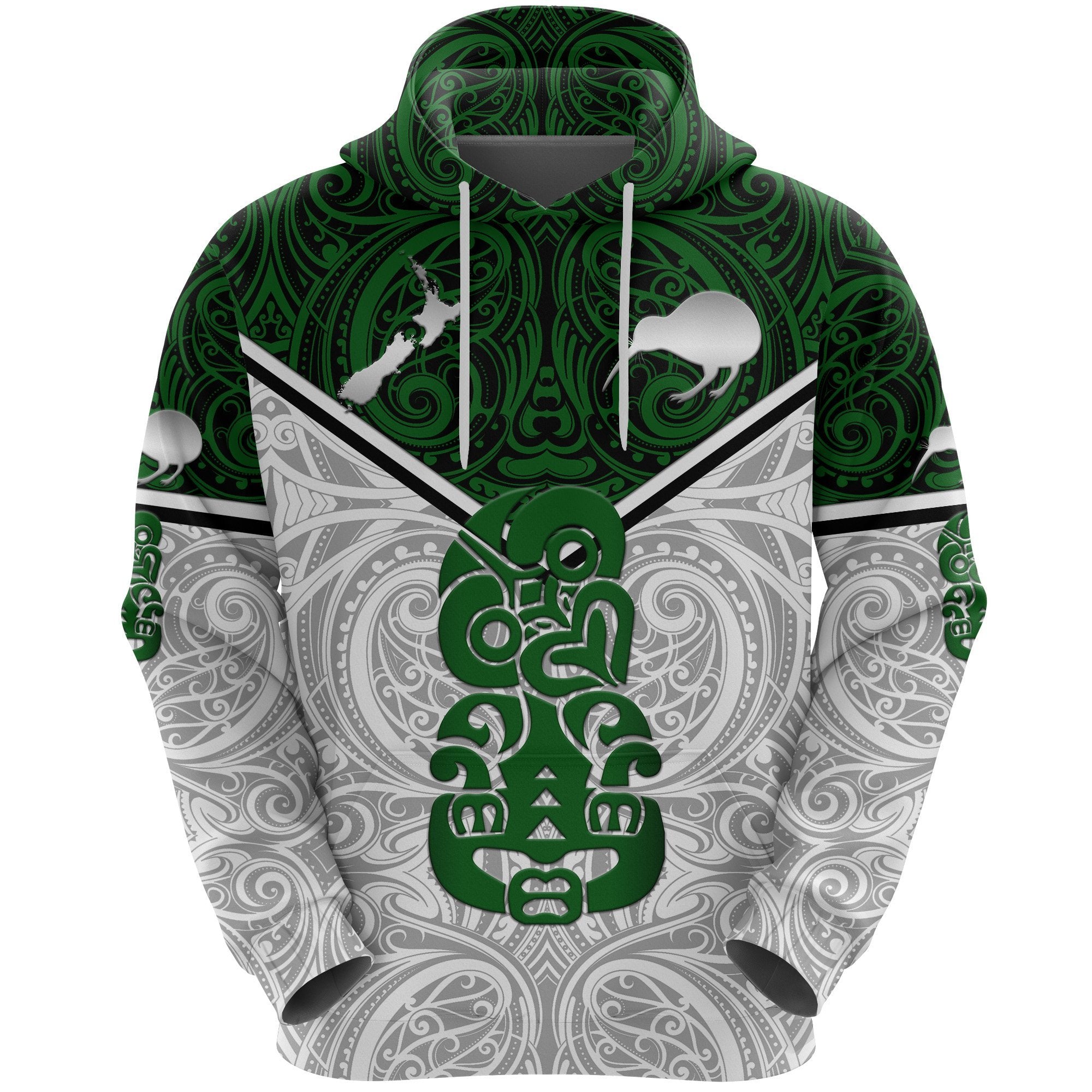 New Zealand Maori Rugby Hoodie Pride Version White White - Polynesian Pride