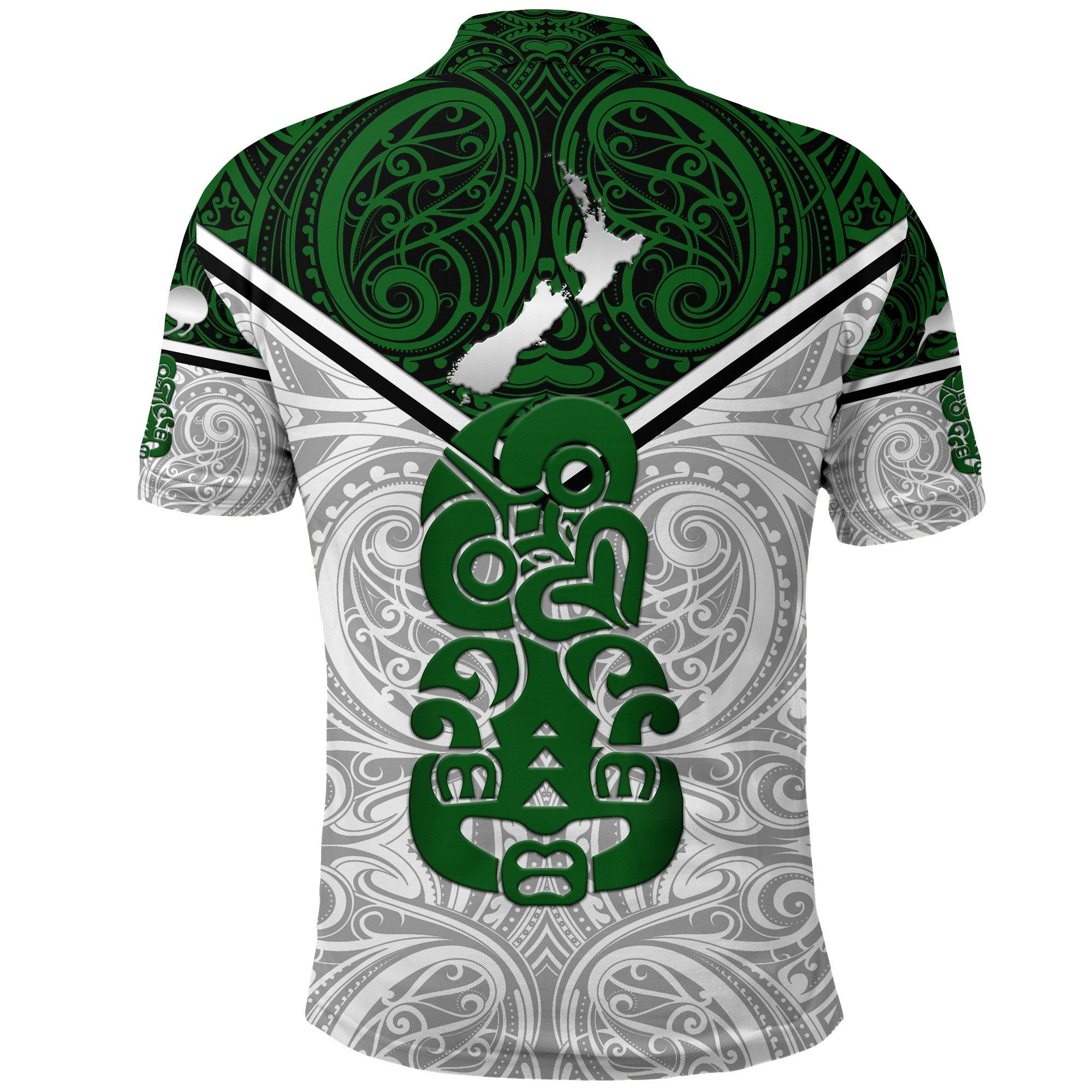 New Zealand Maori Rugby Polo Shirt Pride Version White - Polynesian Pride