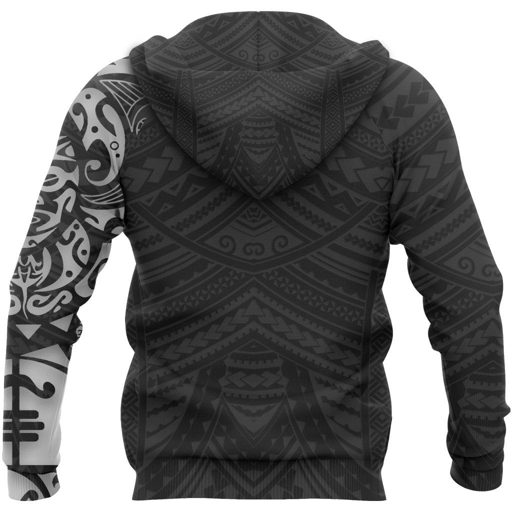 New Zealand Maori Hoodie, Maori Lion Tattoo Pullover Hoodie White Customized - Polynesian Pride