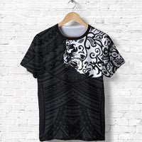 New Zealand T Shirt, Maori Lion Tattoo Shirt White Unisex Black - Polynesian Pride