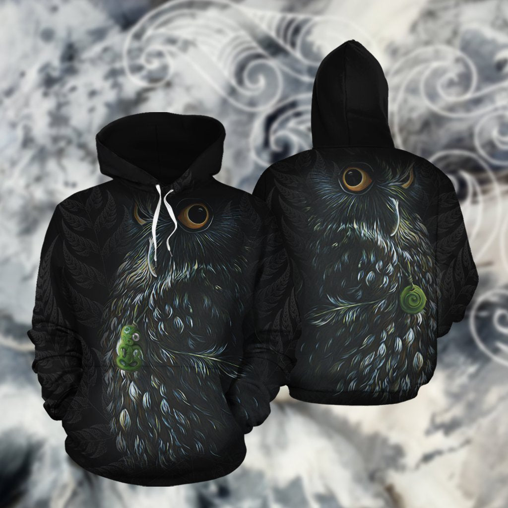 Maori Morepork New Zealand Hoodie - Polynesian Pride