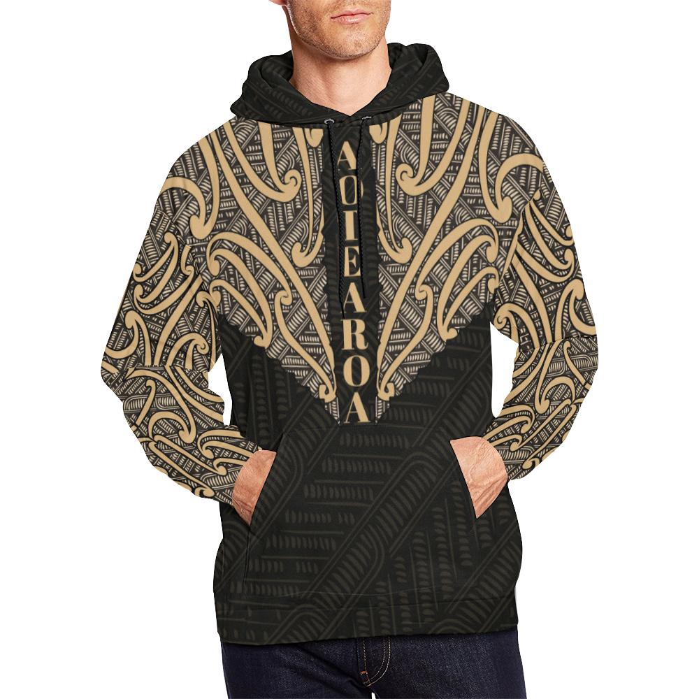 Aotearoa Koru Maori Tattoo All Over Hoodie - Polynesian Pride