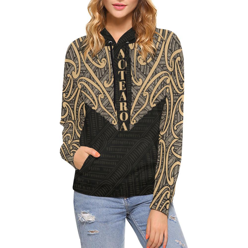 Aotearoa Koru Maori Tattoo All Over Hoodie - Polynesian Pride