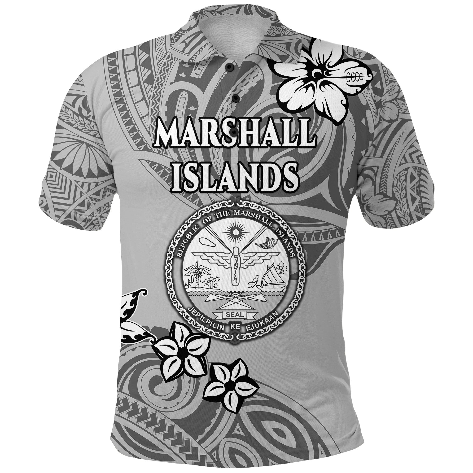 Marshall Islands Polo Shirt Unique Vibes Grey LT8 - Polynesian Pride