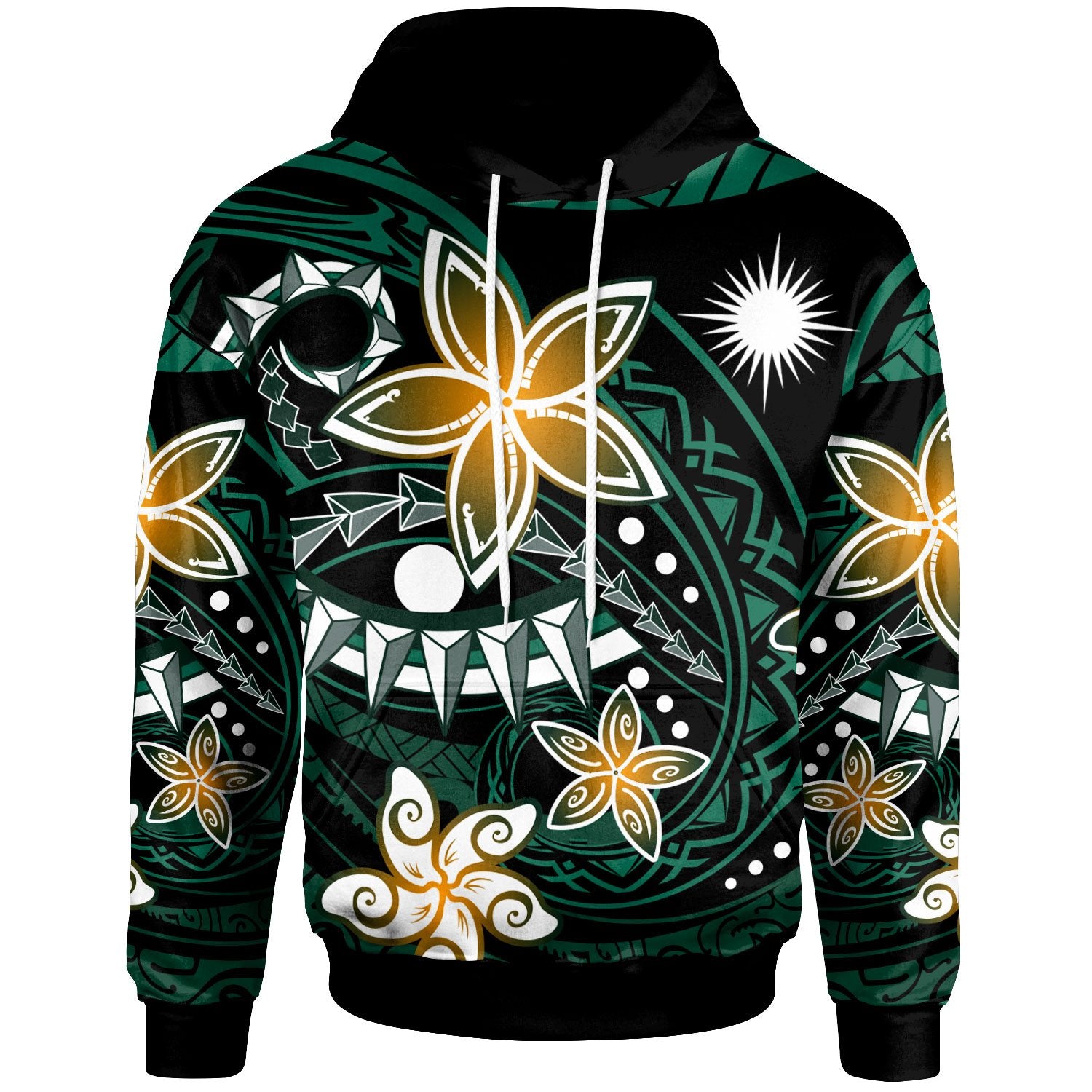 Marshall Islands Hoodie Spring Style Black Color Unisex Black - Polynesian Pride