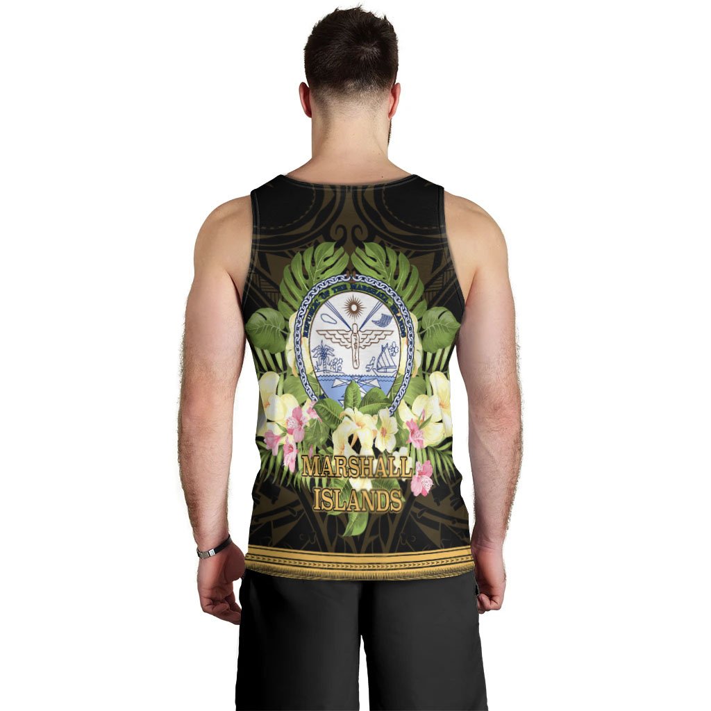 Marshall Islands Men's Tank Top - Polynesian Gold Patterns Collection - Polynesian Pride