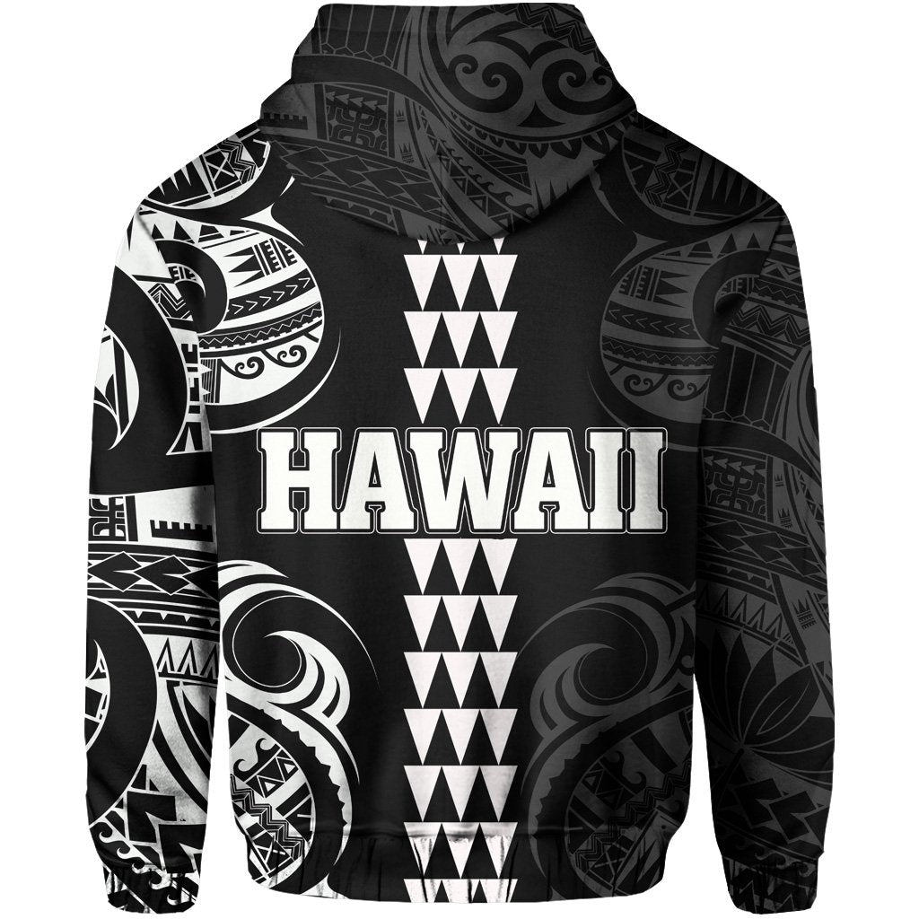 Kanaka Map Polynesian Kakau Hoodie White - Polynesian Pride